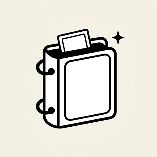 Binder app icon: a card sliding out of a ring binder